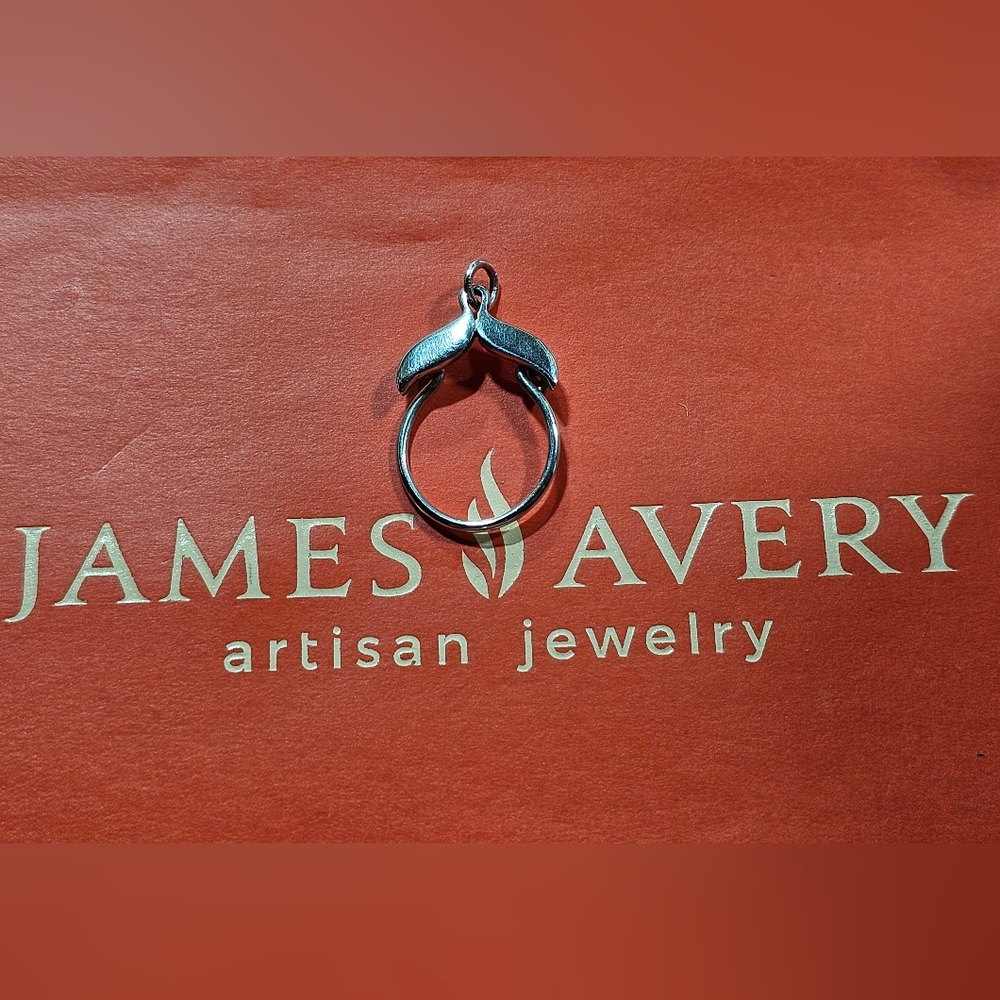 Retired James Avery Sterling Whale Tail Charm Holder